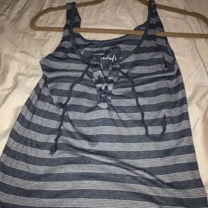 Blue and white striped tank top
